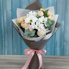 Букет цветов из:  Хризантемы и Розы в Юркино