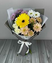 Букет цветов из:  Розы, Герберы и Хризантемы в Юркино