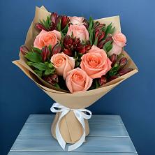 Букет цветов из:  Розы и Альстромерии в Юркино
