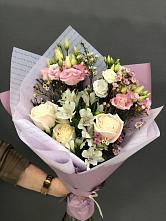 Букет цветов из:  Альстромерии, Розы и Лизиантусы #REPLACE_PRED# Юркино