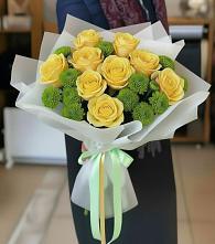 Букет цветов из:  Хризантемы и Розы в Юркино