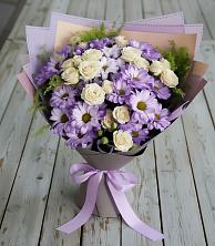 Букет цветов из:  Хризантемы и Розы в Юркино