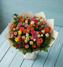 Букет Микс из разноцветных кустовых роз #REPLACE_PRED# Юркино